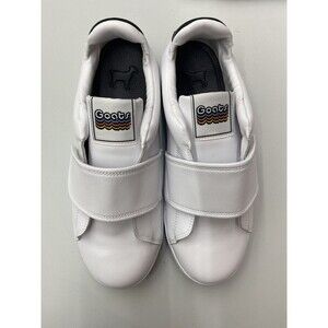 GOATS Men's Sneakers White Hook & Loop Closure Leather Uppers Size 9 NWOB